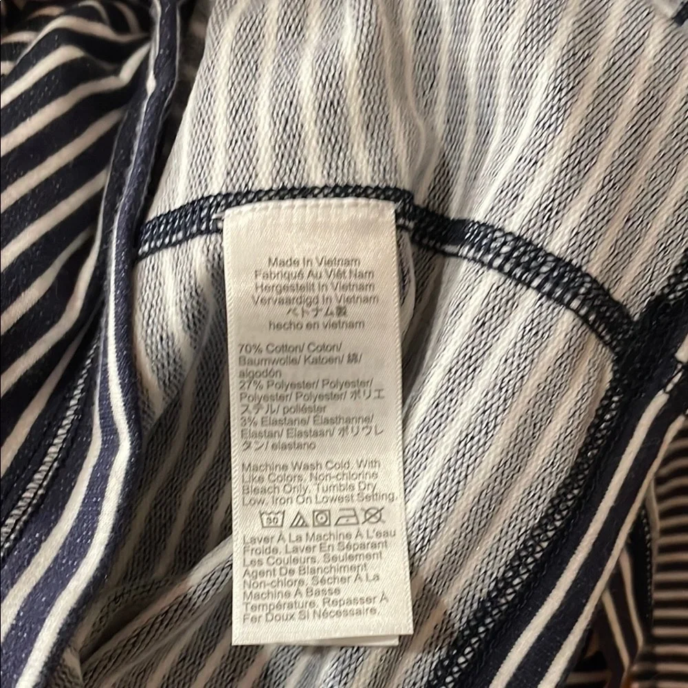J.Crew Shirt Navy and White Striped Half-Zip Long Sleeve Nautical Mens Small - Picture 10 of 11